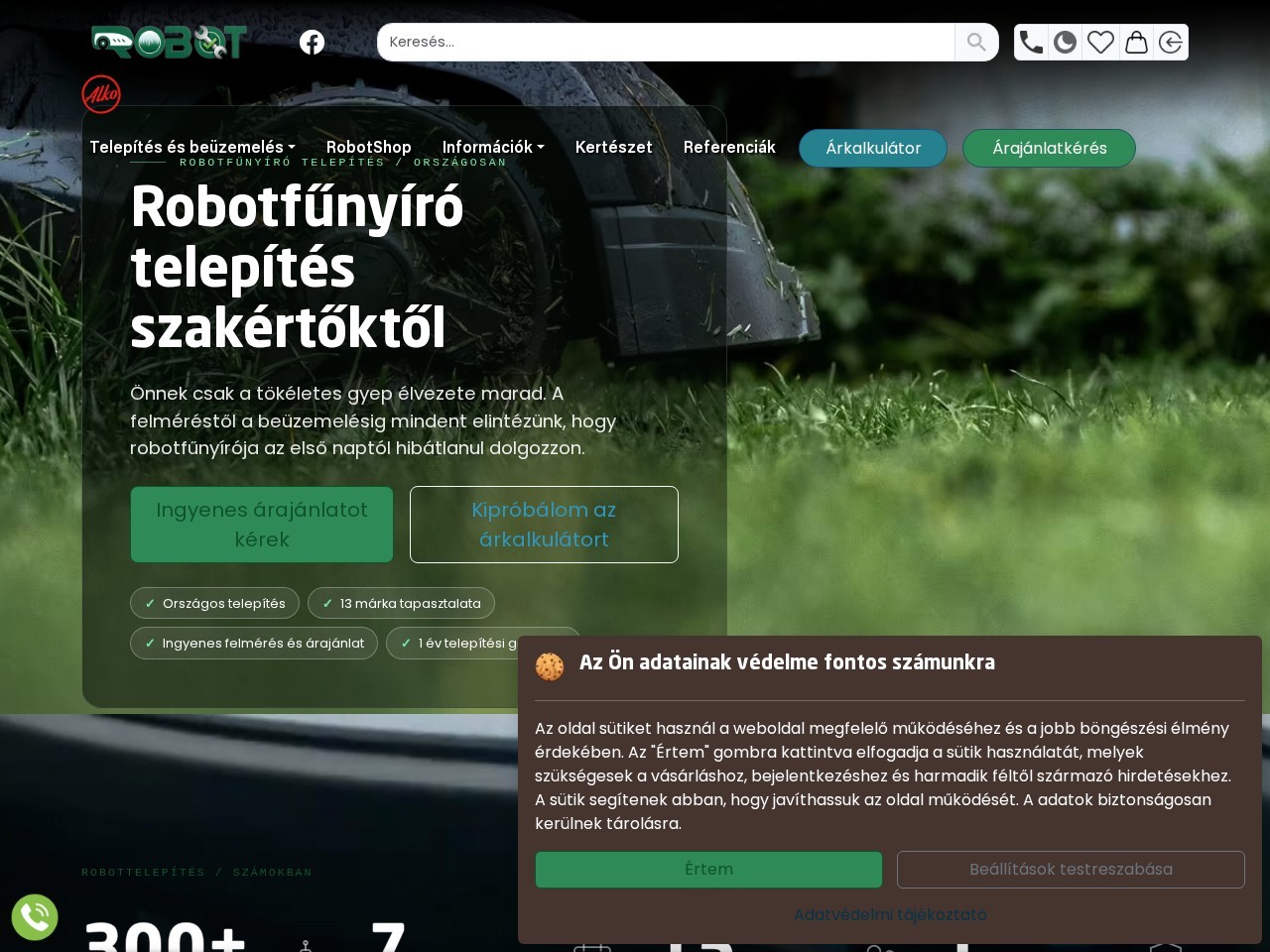 robottelepites.hu nyitóképernyő
